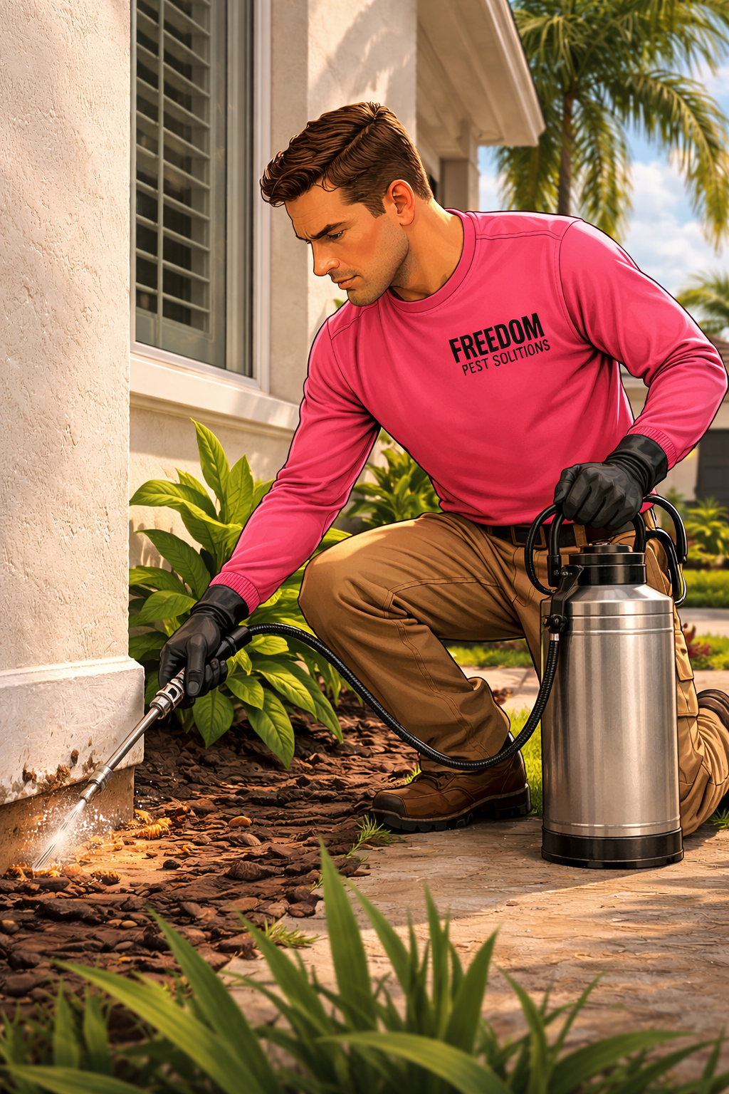 Freedom Pest Technician at work